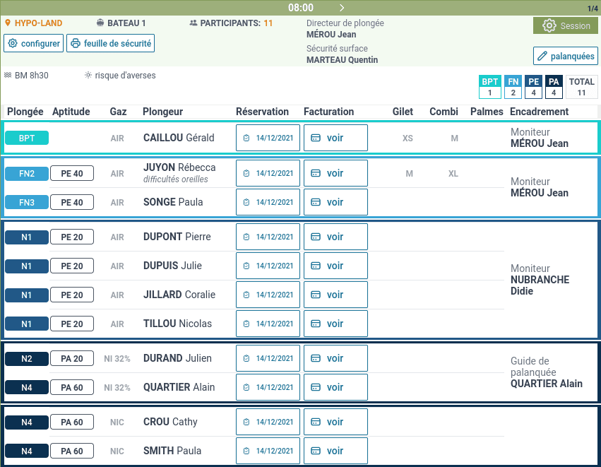 Copie d'écran de la page de prévisualisation de la fiche de sécurité